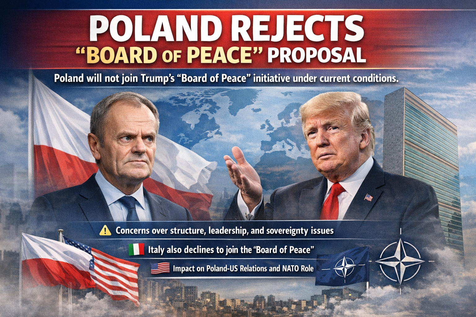 पोल्याण्डले ट्रम्पको “Board of Peace” मा सहभागी नहुने घोषणा गर्‍यो